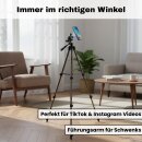 Hohes 135cm Handystativ mit Magnet Halterung magnetische Handy Smartphone Halterung passend für Apple iPhone Google Pixel Samsung Galaxy I Höhenverstellbar Tripod Kamerastativ