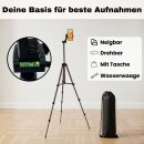 TronicXL Smartphone Stativ mit Tasche 138cm groß I Kamerastativ für Handy passend für Apple iPhone Drehbarer Ständer für Foto, Selfie, Video, Influencer & Streaming I Handystativ mit Wasserwaage