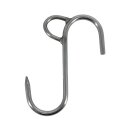 1 Metzgerhaken mit Ring Öse S-Haken Edelstahl groß für Seilwinde Schiene Hook Tragkraft 120kg
