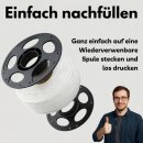 1kg Refill Filament PETG-HF passend für Bambu Lab 3D Drucker kompatibel mit Bambulab Leerspule (Mit Notch) AMS AMS2 P2S, H2D, H2S, X1C, P1S, A1, P1P, A1 mini Weiss