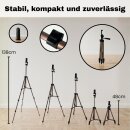 TronicXL Handystativ Stativ mit Fernbedienung & Tasche I Tripod für Smartphone Handy mit Selbstauslöser Wasserwaage passend für Apple iPhone Höhenverstellbar