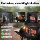 Räucherhaken Edelstahl Speckhaken I MADE IN ITALY I Fleischhaken für Smoker Räucherschrank und Metzgerei Bacon Hänger für Fleisch Fisch Rippchen Räuchern Speck