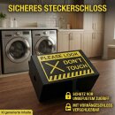 Steckerschloss Box Waschmaschine I Made in Germany I Steckersafe Sicherheitsbox passend für Schukostecker & Eurostecker Schutz