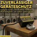Steckerschloss Waschmaschine I Made in Germany I Steckersafe Sicherheitsbox passend für Schukostecker & Eurostecker Schutz vor unberechtigtem Zugriff TV Trockner Küche (Schwarz Gelb mit Schloss)