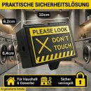 Steckerschloss Waschmaschine I Made in Germany I Steckersafe Sicherheitsbox passend für Schukostecker & Eurostecker Schutz vor unberechtigtem Zugriff TV Trockner Küche (Schwarz Gelb mit Schloss)