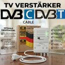 TV Verstärker Kabel Kabelfernsehen HD 3D 4K 8K passend für PYUR Vodafone (25dB - 2 Geräte)