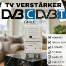 TV Verstärker Kabel Kabelfernsehen HD 3D 4K 8K passend für PYUR Vodafone (25dB - 2 Geräte)