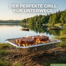 2x Einweg Holzkohlegrill I Schnellstart Sofort Grill für unterwegs Festival Reisen Grillen ca. 1,5 Stunden Brenndauer 