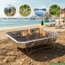 5x Einweg Holzkohlegrill I Schnellstart Sofort Grill für unterwegs Festival Reisen Grillen ca. 1,5 Stunden Brenndauer  Mit Grillrost und Ständer
