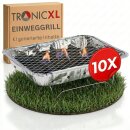 10 Stück Einweg Holzkohlegrill I Schnellstart Sofort Grill für unterwegs Festival Reisen Grillen ca. 1,5 Stunden Brenndauer  Mit Grillrost und Ständer