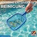 Pool Kescher 1,6m lang mit Stange für Laub Schmutz Algen I Reinigung für Schwimmbecken, Spas, Whirlpool, Stahlrahmen Pools & Co.