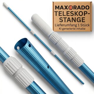 Pool Teleskopstange Aluminium Poolstange | Stange zur Poolreinigung 3-teilig | einstellbar von 1,02m bis 2,40m | Witterungsbeständig und Stabil