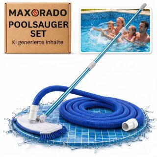 Poolsauger Bodensauger Düse + Schlauch + 2,4m Teleskopstange zur Reinigung von Pool Schwimmbecken Spa Bodenreiniger Saugbürste