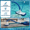 Poolsauger Bodensauger Düse + Schlauch + 2,4m Teleskopstange zur Reinigung von Pool Schwimmbecken Spa Bodenreiniger Saugbürste