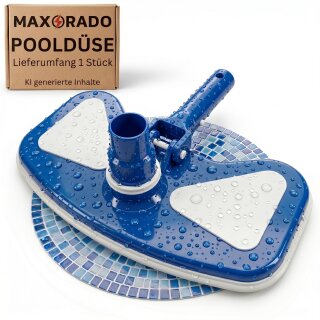 Deluxe Pool Bodendüse Blau Handreiniger oder für Teleskopstange Bodensauger mit Schlauchanschluss Ø 32/38 mm und Nylon Bürste Poolbürste Poolsauger Bodenbürste