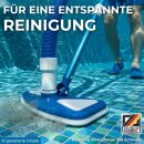 Deluxe Pool Bodendüse Blau Handreiniger oder für Teleskopstange Bodensauger mit Schlauchanschluss Ø 32/38 mm und Nylon Bürste Poolbürste Poolsauger Bodenbürste