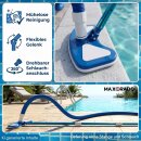 Deluxe Pool Bodendüse Blau Handreiniger oder für Teleskopstange Bodensauger mit Schlauchanschluss Ø 32/38 mm und Nylon Bürste Poolbürste Poolsauger Bodenbürste