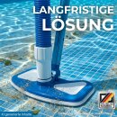 Deluxe Pool Bodendüse Blau Handreiniger oder für Teleskopstange Bodensauger mit Schlauchanschluss Ø 32/38 mm und Nylon Bürste Poolbürste Poolsauger Bodenbürste