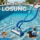 Poolsauger Bodensauger Alu Düse mit Schlauch + 2,4m Teleskopstange zur Reinigung von Pool Schwimmbecken Spa Bodenreiniger Saugbürste