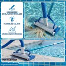 Poolsauger Bodensauger Alu Düse mit Schlauch + 2,4m Teleskopstange zur Reinigung von Pool Schwimmbecken Spa Bodenreiniger Saugbürste