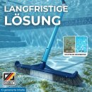 Lange Poolbürste 2,4m mit Teleskopstange für Poolreinigung Boden Wand Poolbesen mit gebogenen Enden