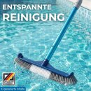 Lange Poolbürste 2,4m mit Teleskopstange für Poolreinigung Boden Wand Poolbesen mit gebogenen Enden