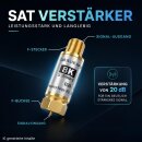 Sat Verstärker 8K HD vergoldet TV Inline Signalverstärker DVB-S2 DVB-T2