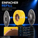 1kg Refill Filament PETG-HF GELB passend für Bambu Lab 3D Drucker kompatibel mit Bambulab Leerspule (Mit Notch) AMS AMS2 P2S, H2D, H2S, X1C, P1S, A1, P1P, A1 mini (Gelb)