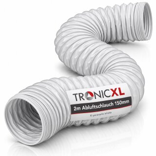 150mm Abluftschlauch 2m PVC Lüftungsschlauch | Mobile Klimaanlage, Klimagerät, Trockner, Abluftventilator, Abzugshaube, Belüftungssystem, Grow