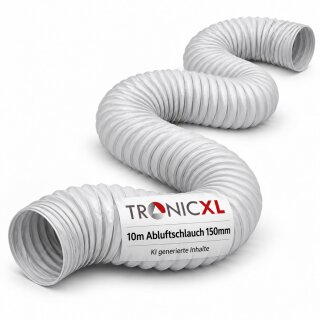 150mm Abluftschlauch 10m 10 Meter Lüftung Schlauch Abluft Zuluft | Mobile Klimaanlage, Klimagerät, Trockner, Abluftventilator, Abzugshaube, Belüftungssystem, Grow