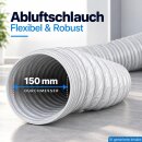 150mm Abluftschlauch 10m 10 Meter Lüftung Schlauch Abluft Zuluft | Mobile Klimaanlage, Klimagerät, Trockner, Abluftventilator, Abzugshaube, Belüftungssystem, Grow