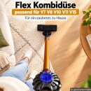 Staubsaugerdüse Flex Komfort passend für Dyson V7 V8 V11 V15 Staubsauger | Flache Staubsaugerdüse Bürste Aufsatz für Hartboden Parkettdüse