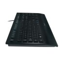 Tastatur mit Kabel Büro USB US International Schwarz