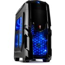 Inter-Tech Gehäuse PC Gamer Gaming beleuchtet LED Computer Midi ATX