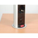 Equip Tischsteckdose 3fach 2x USB Einbau Steckdosenleiste Tisch Schreibtisch