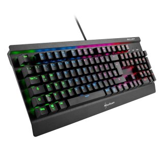 Sharkoon Tastatur Mechanisch QWERTZ PC USB Gaming Gamer Beleuchtet LED RGB