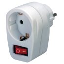 Steckdosenadapter mit Ein / Aus-Schalter F (CEE 7/3) Weiss