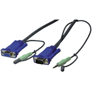 Aten KVM Kabel Zubehör VGA Stecker 3,5mm Klinke 1,8m Aux Audio Video