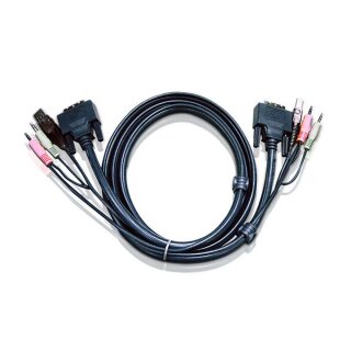 KVM-Kabel DVI-D 24+1p Stecker / USB A male / 2x 3.5 mm male - DVI-D 24+1p Stecker / USB A male / 2x 3.5 mm male 3.0 m