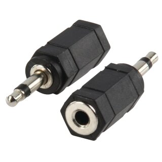 Mono-Audio-Adapter 3.5 mm male - 3.5 mm female Schwarz