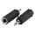 Mono-Audio-Adapter 3.5 mm male - 6.35 mm female Schwarz