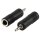 Stereo-Audio-Adapter 3.5 mm male - 6.35 mm female Schwarz