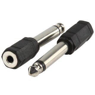 Mono-Audio-Adapter 6.35 mm male - 3.5 mm female Schwarz