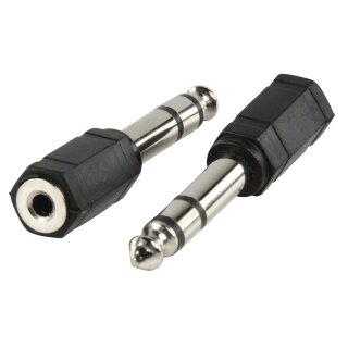 Stereo-Audio-Adapter 6.35 mm male - 3.5 mm female Schwarz