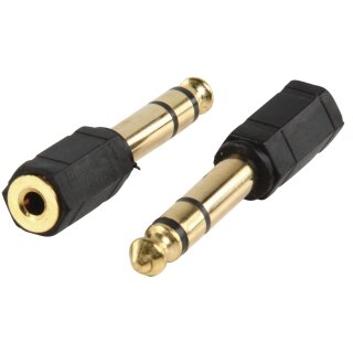 Stereo-Audio-Adapter 6.35 mm male - 3.5 mm female Schwarz