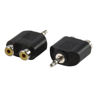 Stereo-Audio-Adapter 3.5 mm male - 2x RCA female Schwarz