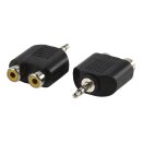 Stereo-Audio-Adapter 3.5 mm male - 2x RCA female Schwarz