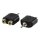 Stereo-Audio-Adapter 3.5 mm male - 2x RCA female Schwarz