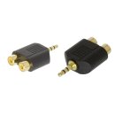 Stereo-Audio-Adapter 3.5 mm male - 2x RCA female Schwarz