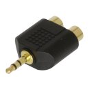 Stereo-Audio-Adapter 3.5 mm male - 2x RCA female Schwarz